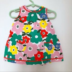 Mini Boden baby corduroy poppies dress & tights